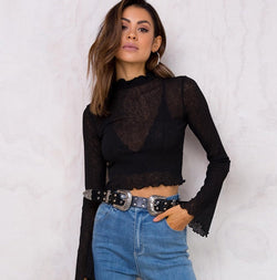 Simenual Half turtleneck t-shirts for women crop top