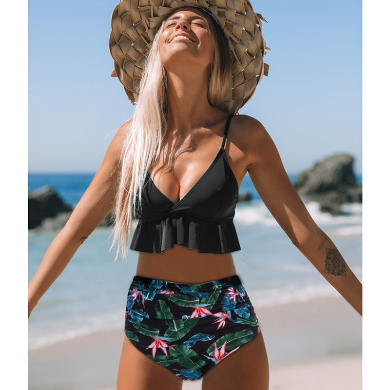 Ruffled Fushion Swimwear