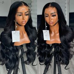 30 44 Inch 13x6 HD Lace Frontal Body Wave Human Hair Wigs Remy Water Wave 250 Density Frontal Wig Preplucked Brazilian For Women