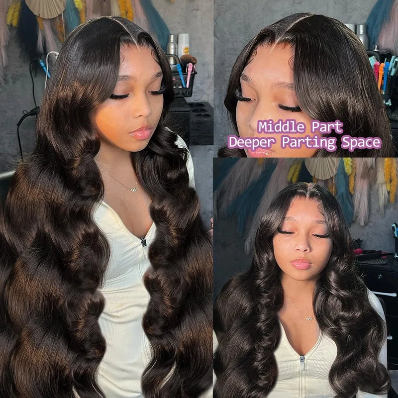 30 44 Inch 13x6 HD Lace Frontal Body Wave Human Hair Wigs Remy Water Wave 250 Density Frontal Wig Preplucked Brazilian For Women