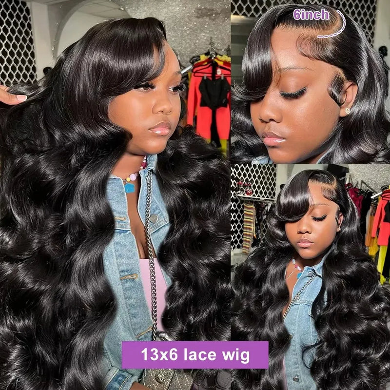 30 44 Inch 13x6 HD Lace Frontal Body Wave Human Hair Wigs Remy Water Wave 250 Density Frontal Wig Preplucked Brazilian For Women