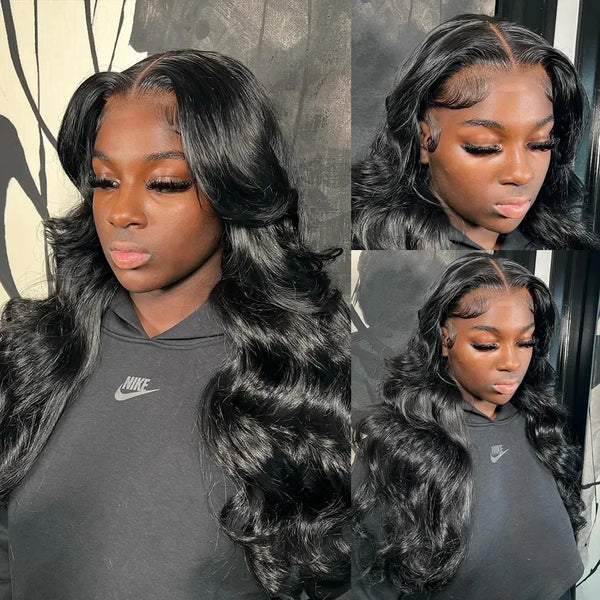 Melodie 250% Body Wave 13x6 HD Transparent Lace Frontal Wig Human Hair 28 30 Inch 13x4 Lace Front Wigs For Woman