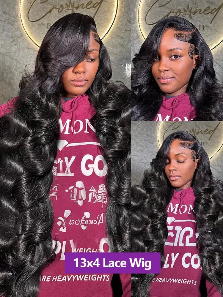 250% HD Remy 13x6 Body Wave Lace Front Human Hair Wigs 30 40 Inch Pre Plucked Transparent Brazilian 13x4 Lace Frontal Wig Women