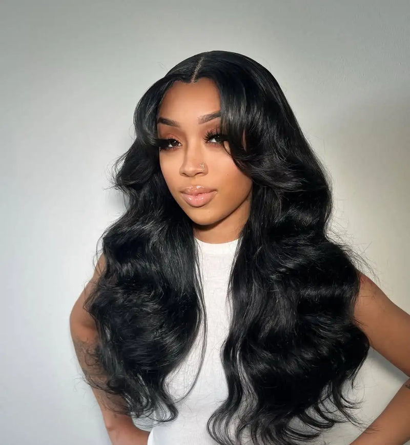 Melodie 250% Body Wave 13x6 HD Transparent Lace Frontal Wig Human Hair 28 30 Inch 13x4 Lace Front Wigs For Woman