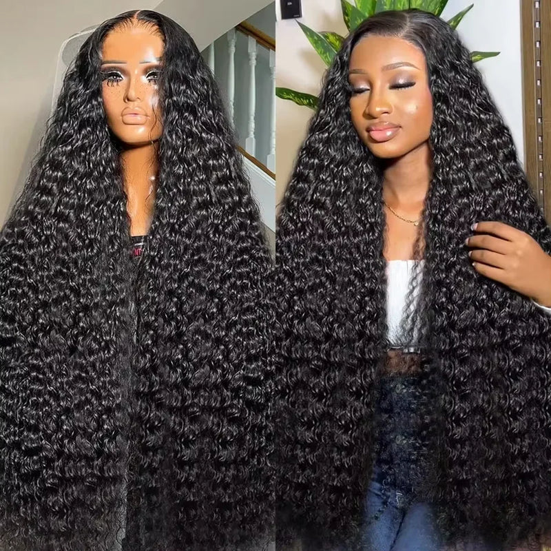 Burmese Curly 13X6 13X4 5X5 Glueless Wigs Human Hair Deep Wave Full Lace Frontal Human Hair Wig Ready To Go Wear HD Transparent