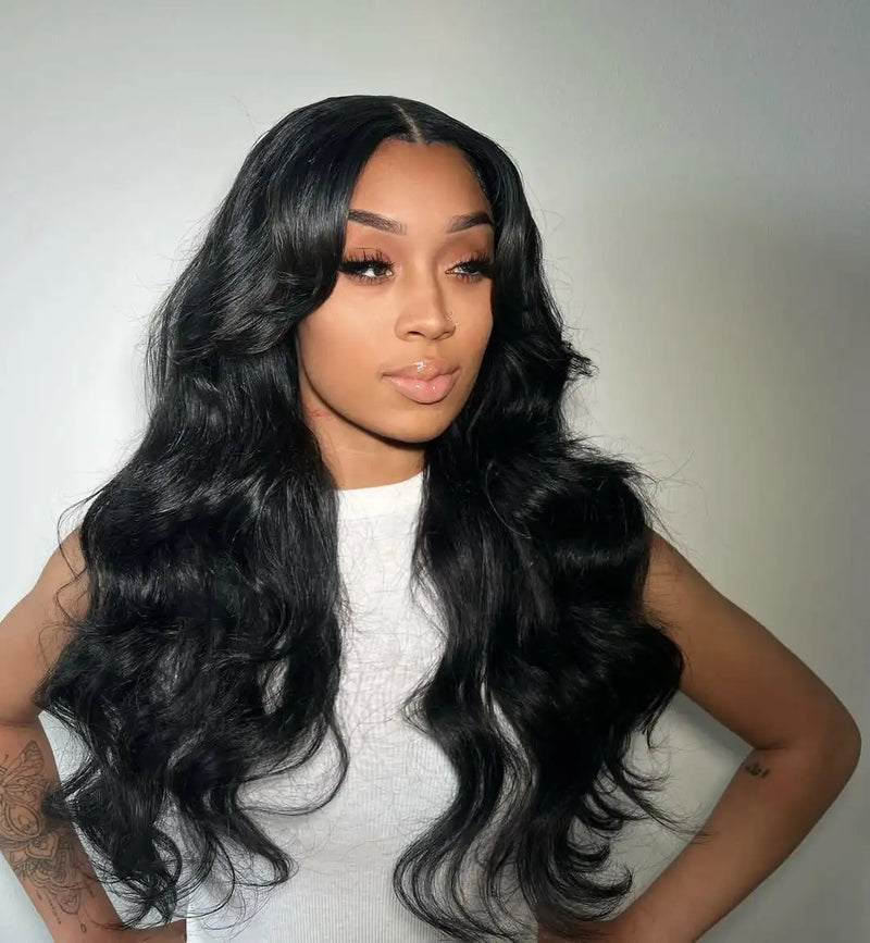 Melodie 250% Body Wave 13x6 HD Transparent Lace Frontal Wig Human Hair 28 30 Inch 13x4 Lace Front Wigs For Woman