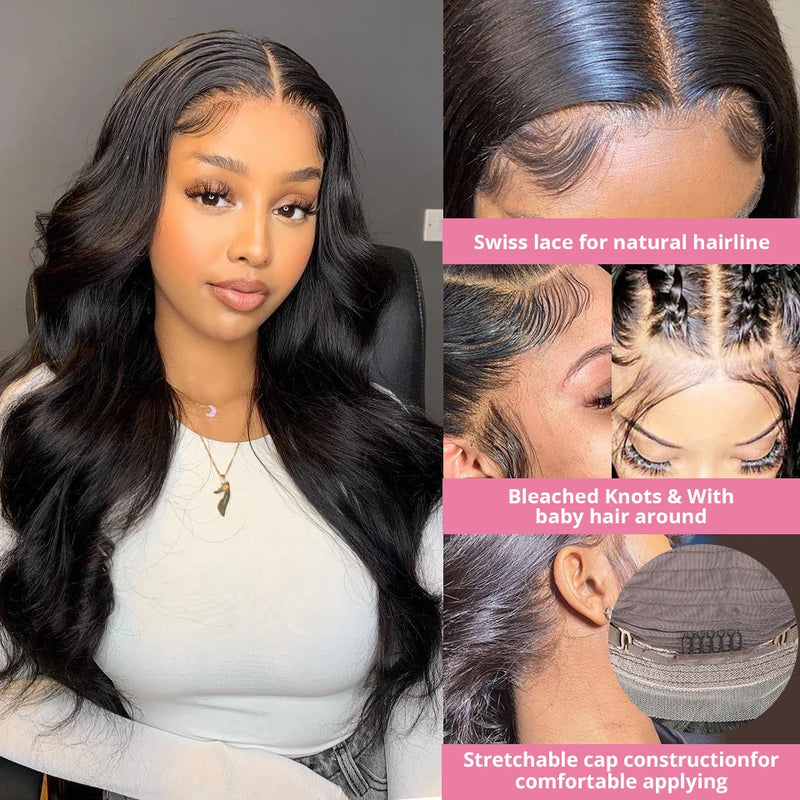 Pre Cut No Glue 13x4 Body Wave Upgrade Glueless Wig Human Hair Ready To Wear Brazilian Lace Frontal Wigs For Women Preplucked