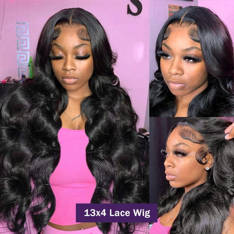 Melodie 250% Body Wave 13x6 HD Transparent Lace Frontal Wig Human Hair 28 30 Inch 13x4 Lace Front Wigs For Woman