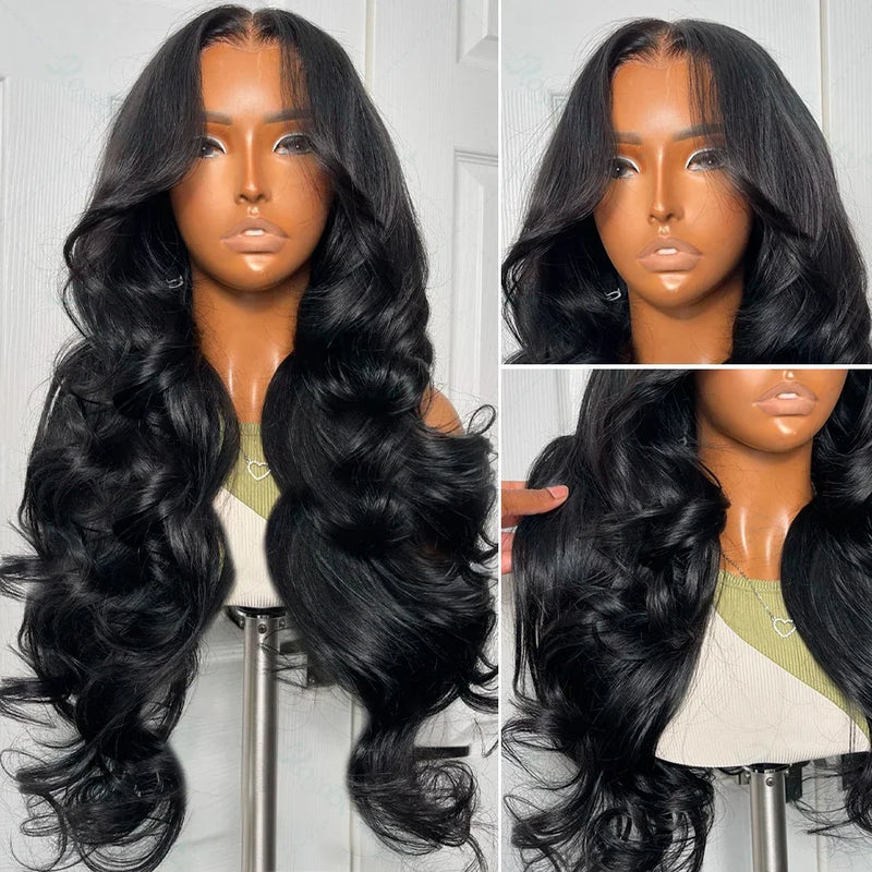 Melodie 250% Body Wave 13x6 HD Transparent Lace Frontal Wig Human Hair 28 30 Inch 13x4 Lace Front Wigs For Woman