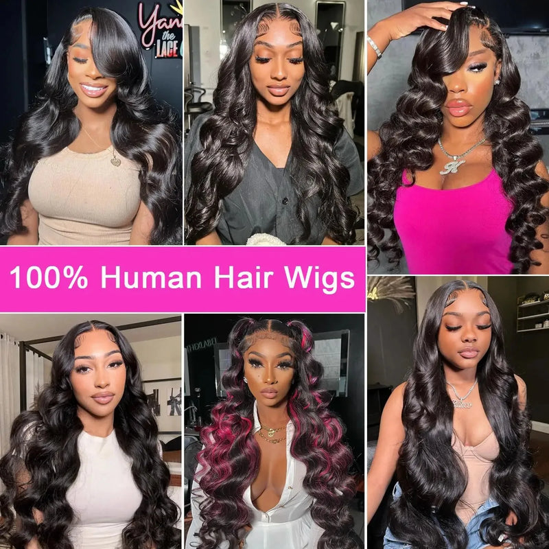 52 long inches 13x6 HD Front Wigs Transparent Lace Natural Body Wave Human Hair 200 Density  in Brazilian human hair For Women h