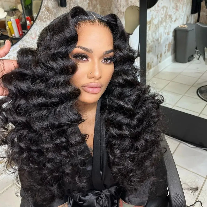 40 Inch Loose Deep Wave 13x4 13x6 HD Transparent Human Hair Wig 250 Density Brazilian Water Curly Nature Wave Lace Frontal Wigs