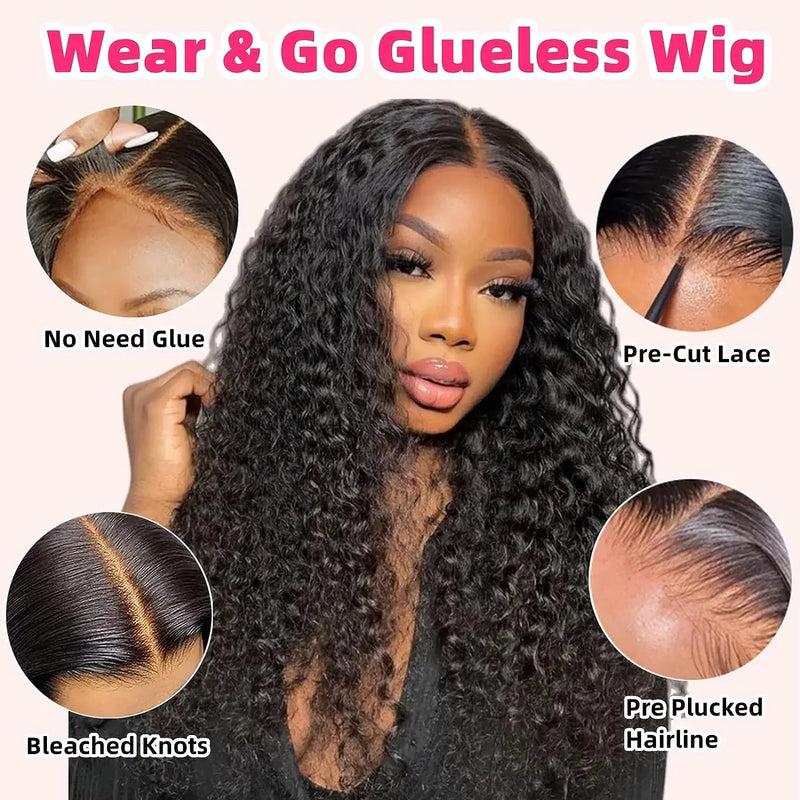 Burmese Curly 13X6 13X4 5X5 Glueless Wigs Human Hair Deep Wave Full Lace Frontal Human Hair Wig Ready To Go Wear HD Transparent