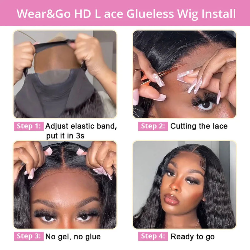 Pre Cut No Glue 13x4 Body Wave Upgrade Glueless Wig Human Hair Ready To Wear Brazilian Lace Frontal Wigs For Women Preplucked