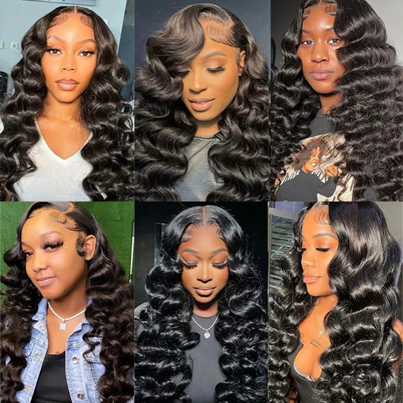 40 Inch Loose Deep Wave 13x4 13x6 HD Transparent Human Hair Wig 250 Density Brazilian Water Curly Nature Wave Lace Frontal Wigs