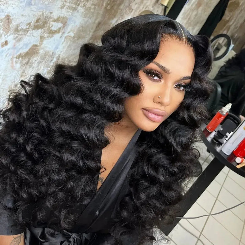 40 Inch Loose Deep Wave 13x4 13x6 HD Transparent Human Hair Wig 250 Density Brazilian Water Curly Nature Wave Lace Frontal Wigs