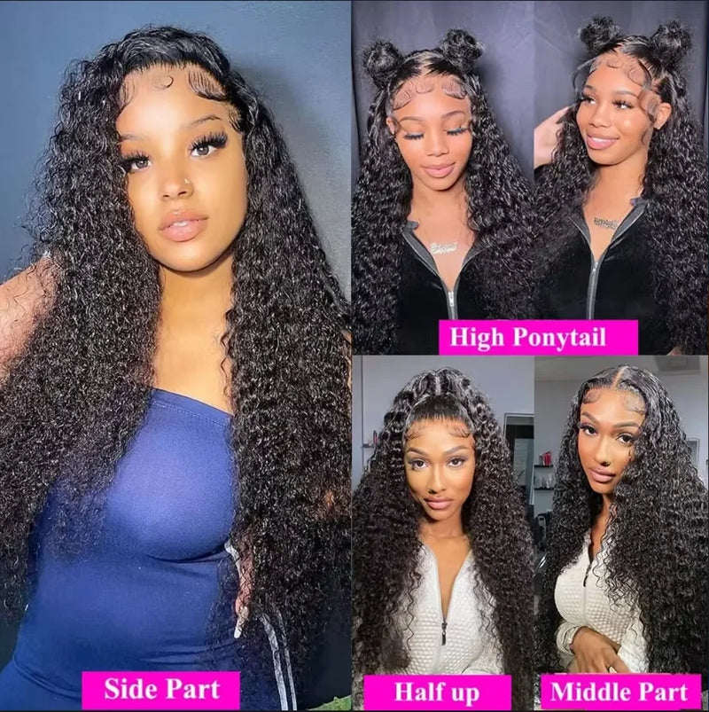 Burmese Curly 13X6 13X4 5X5 Glueless Wigs Human Hair Deep Wave Full Lace Frontal Human Hair Wig Ready To Go Wear HD Transparent