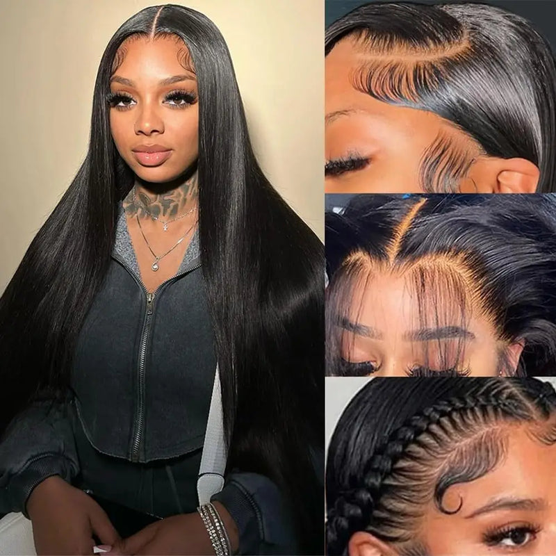 Straight 13x4 Transparent Lace Front Wig 13x6 hd Lace Frontal Wig Human Hair For Black Women 30 40 Inch Brazilion Remy Hair Wigs