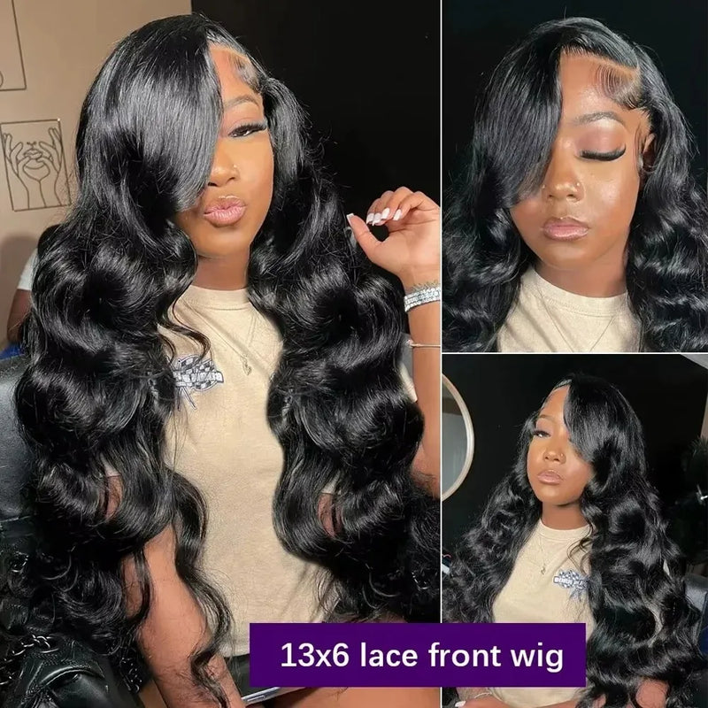 HD 13x6 Lace Front Wigs Human Hair Boby Wave Transparent Lace Frontal Wig Brazilian 200 Density Water Wave For Women 30 Inch