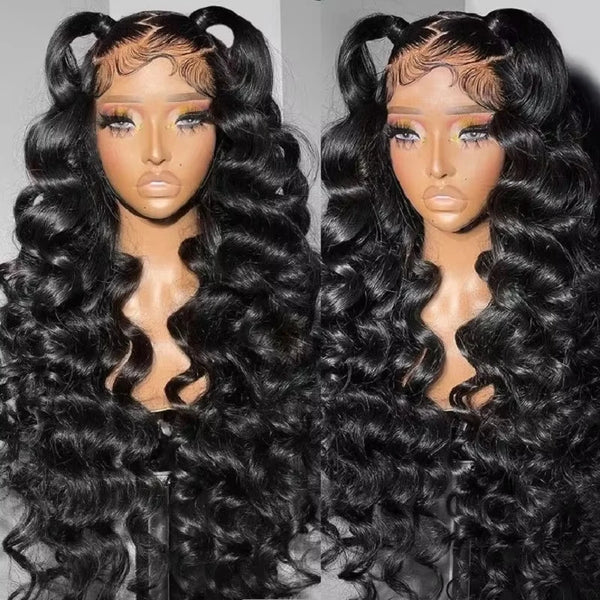 40 Inch Loose Deep Wave 13x4 13x6 HD Transparent Human Hair Wig 250 Density Brazilian Water Curly Nature Wave Lace Frontal Wigs