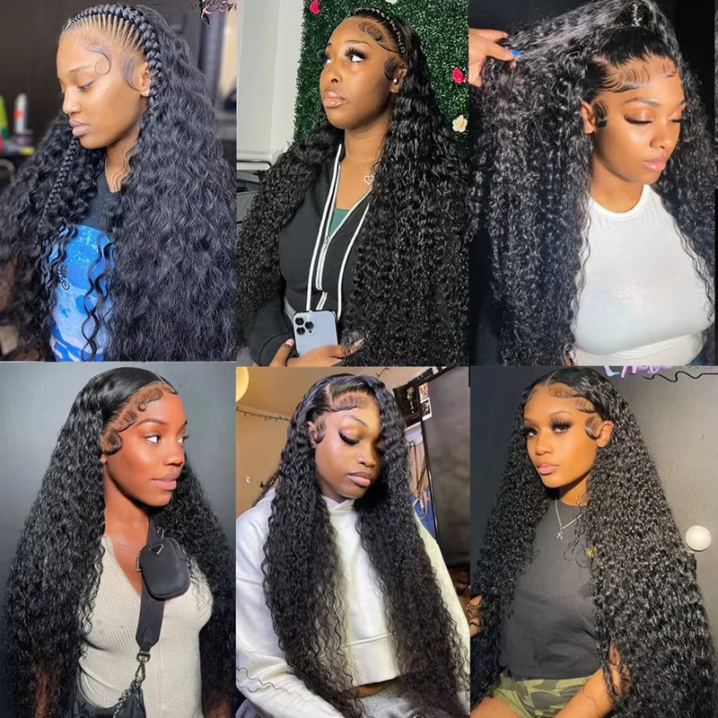 Burmese Curly 13X6 13X4 5X5 Glueless Wigs Human Hair Deep Wave Full Lace Frontal Human Hair Wig Ready To Go Wear HD Transparent