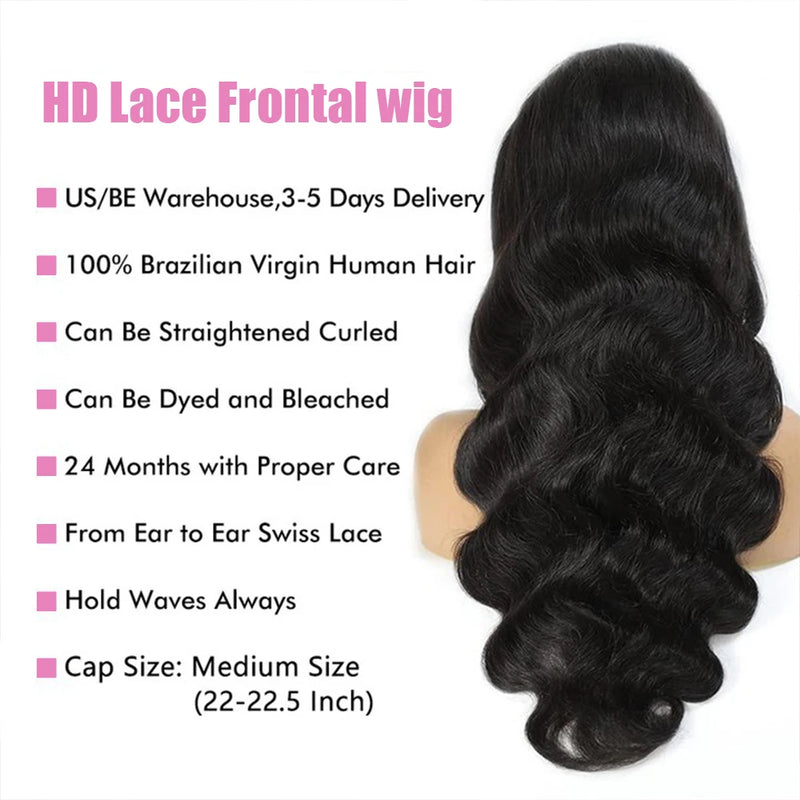 Pre Cut No Glue 13x4 Body Wave Upgrade Glueless Wig Human Hair Ready To Wear Brazilian Lace Frontal Wigs For Women Preplucked