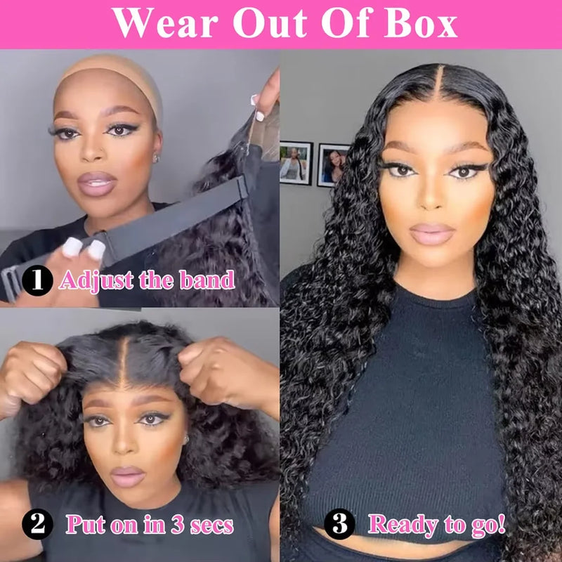 Burmese Curly 13X6 13X4 5X5 Glueless Wigs Human Hair Deep Wave Full Lace Frontal Human Hair Wig Ready To Go Wear HD Transparent