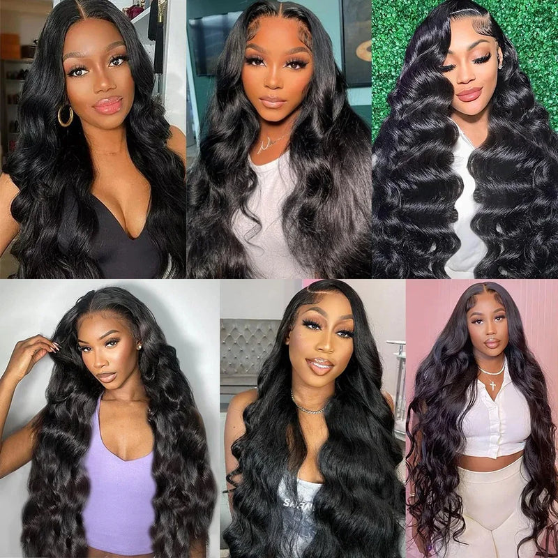 HD 13x6 Lace Front Wigs Human Hair Boby Wave Transparent Lace Frontal Wig Brazilian 200 Density Water Wave For Women 30 Inch