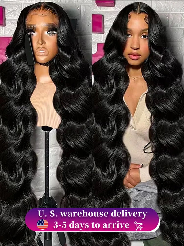 250% HD Remy 13x6 Body Wave Lace Front Human Hair Wigs 30 40 Inch Pre Plucked Transparent Brazilian 13x4 Lace Frontal Wig Women