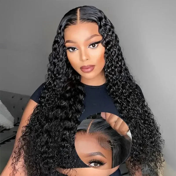 Glueless 5x5 Ready to Wear Deep Wave HD Lace Clousure Wig Human Hair Pre Plucked 6x4 Curly Brazilian Transparent Lace Front Wigs