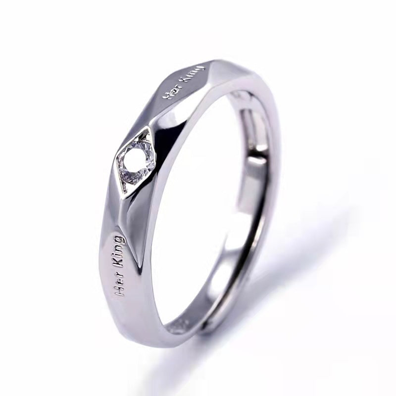 Couple Open Mouth White Gold Plated Rings